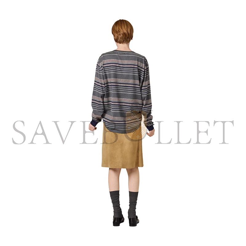 MIU MIU STRIPED JERSEY T-SHIRT MJLA18